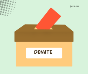 a donation box where someone is giving zakat